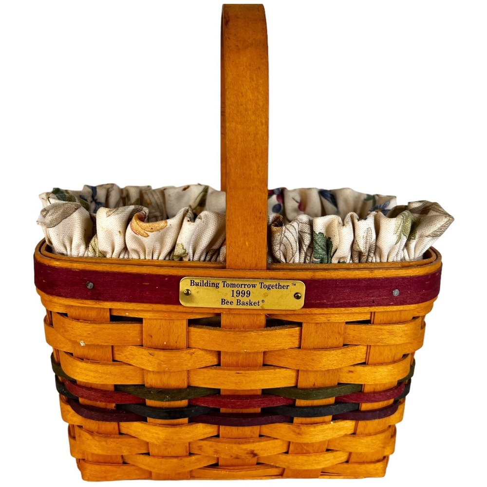 1999 Longaberger Bee Basket Building Tomorrow Together Fabric Liner‎ Protector